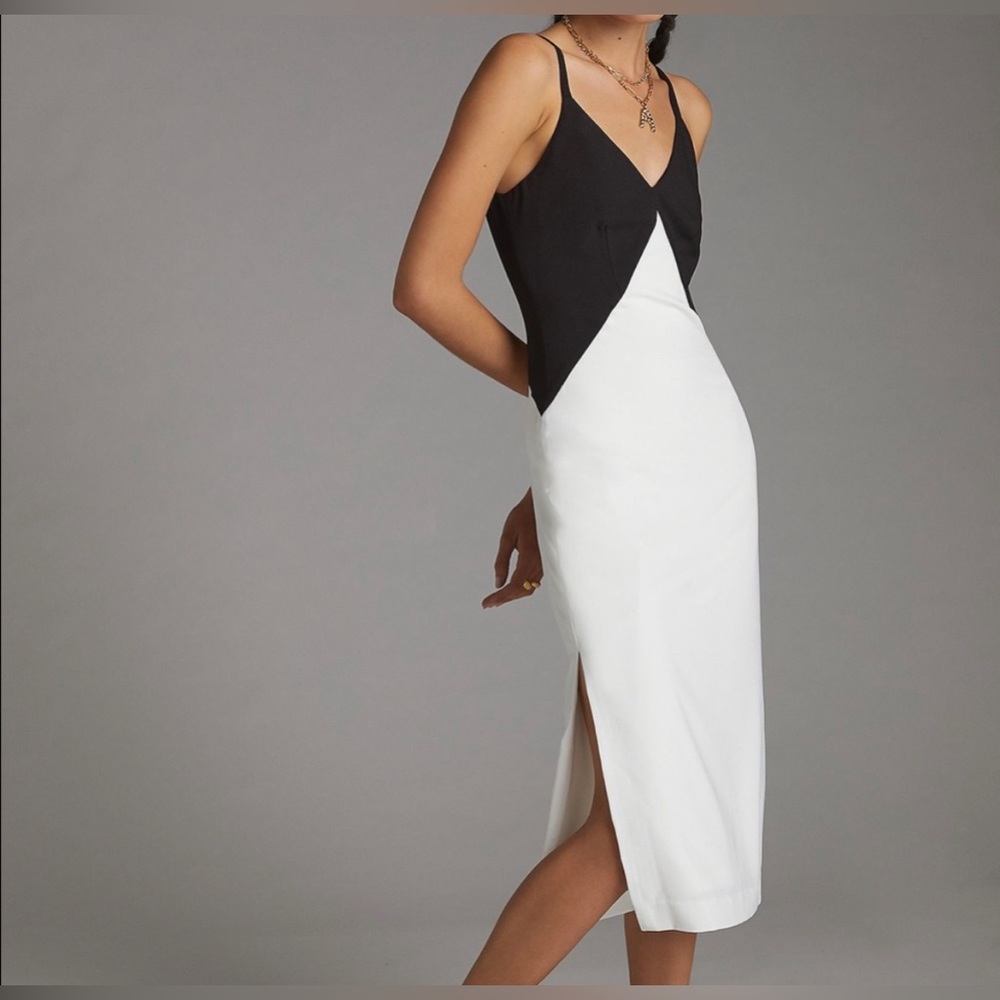 Anthropologie Midi Dress NWT Hutch Black
White Colorblock Maxi Slip Dress Large